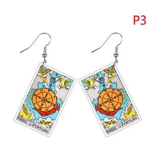 Acrylic Earrings for Women Girls Tarot Card Danglers Rider Waite Tarot Earrings